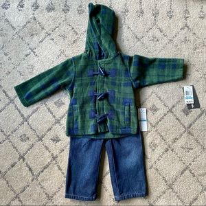 New jacket and jeans outfit 6-9 months